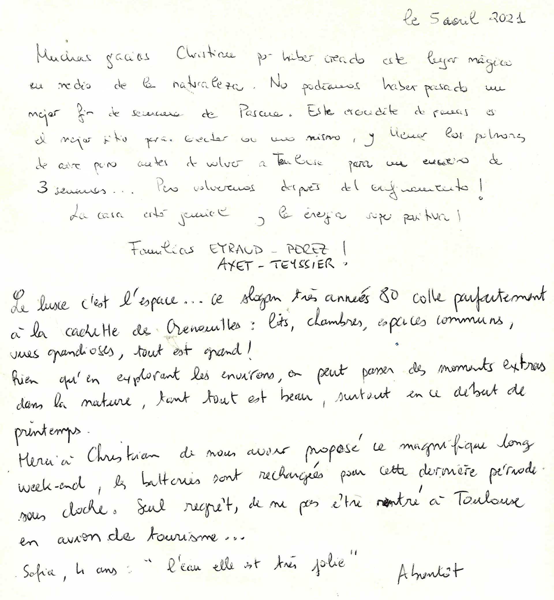 Guestbook image gite ariege