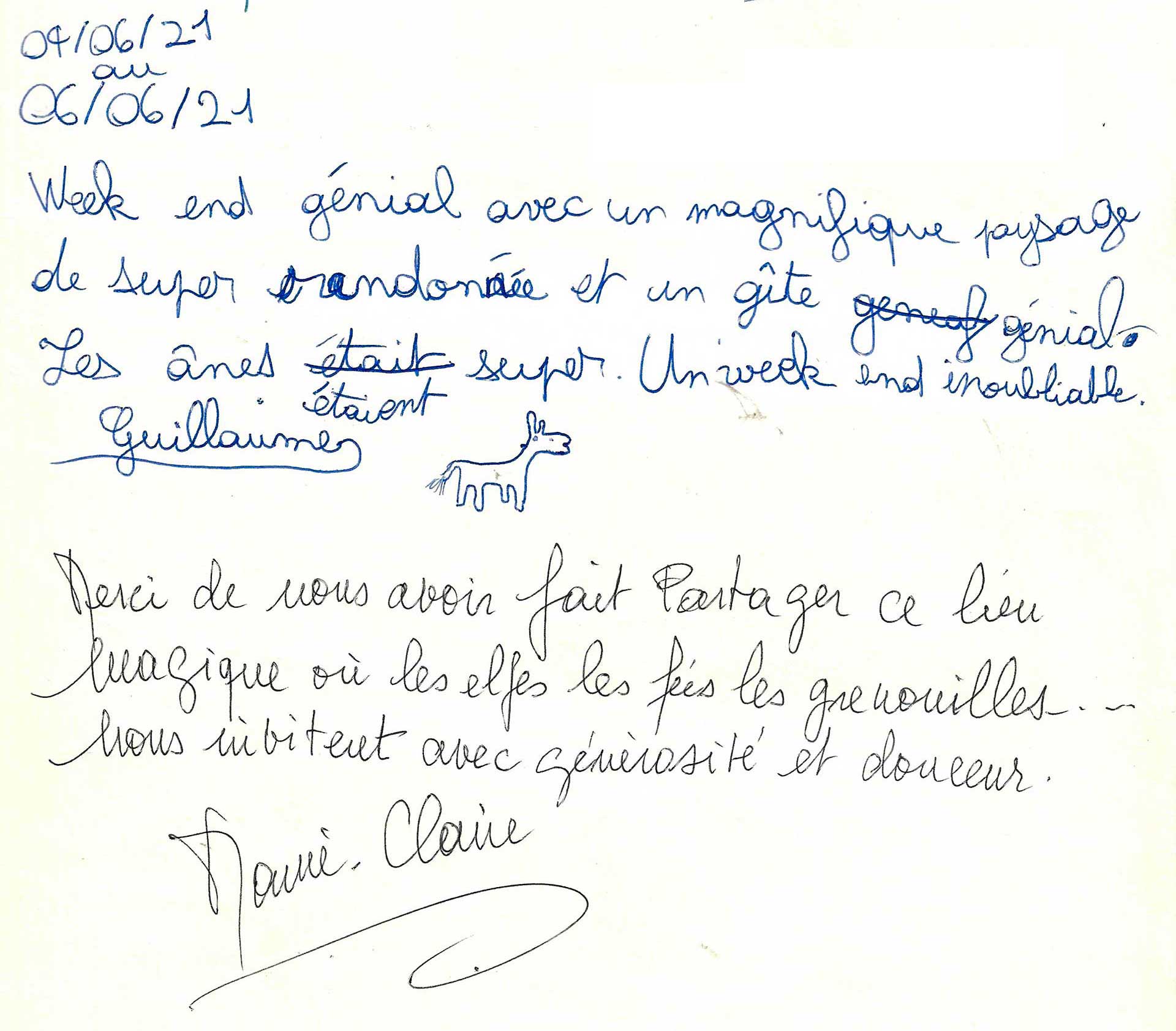 Guestbook image gite ariege